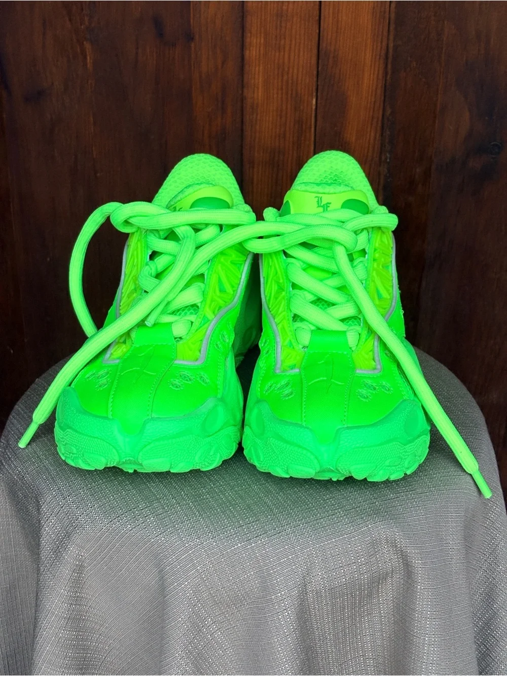 Puma LaFrancé RNR Green Glare Neon Chunky Sneakers NWOB